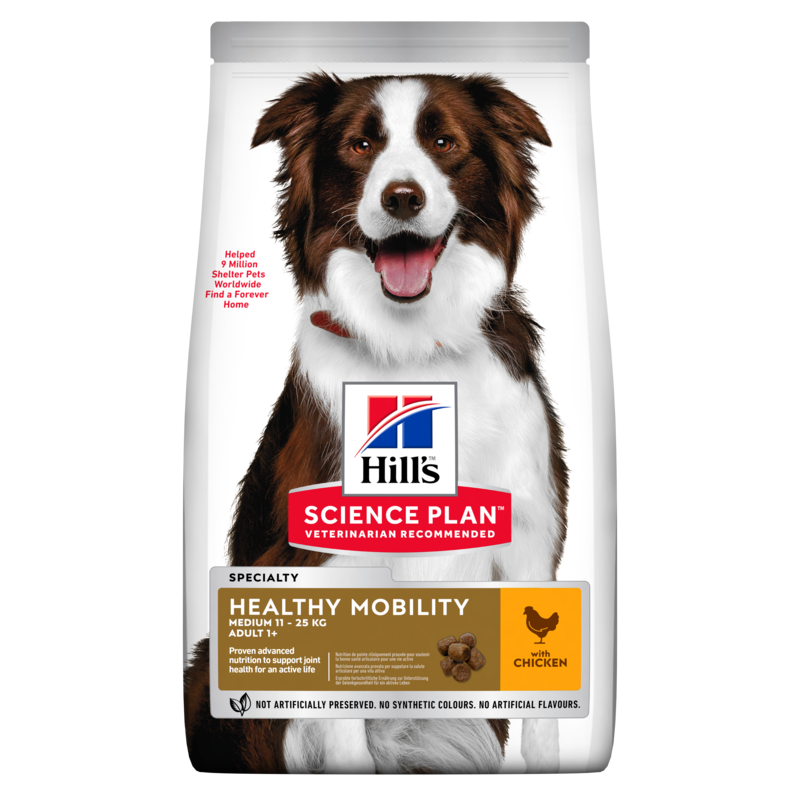 HILL'S Science Plan Canine Adult Healthy Mobility Medium Chicken 14 kg Hundefutter für mittelgroße Rassen - Gelenkunterstützu