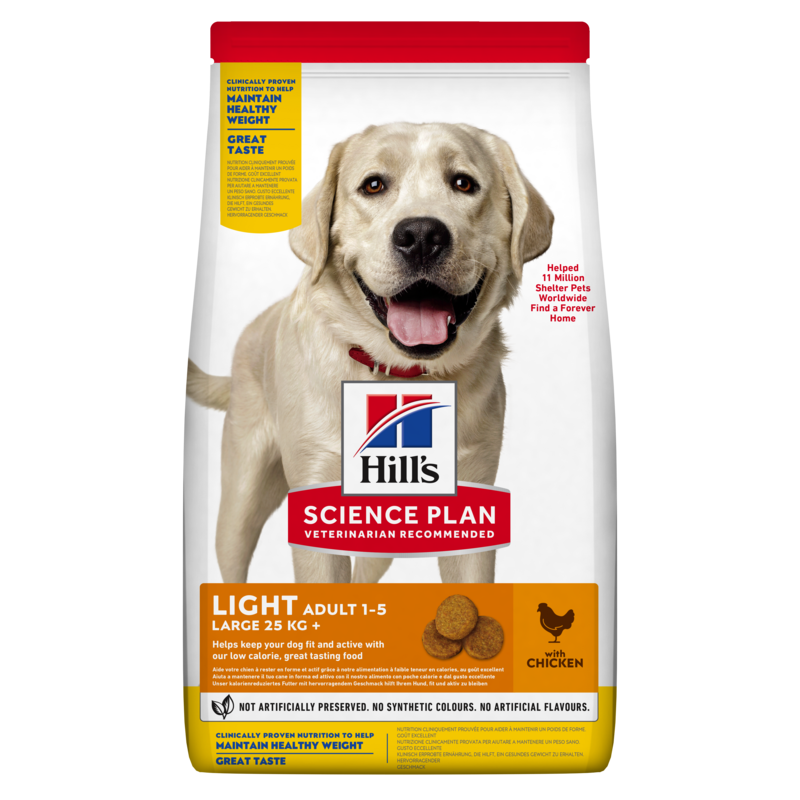 HILL'S Science Plan Canine Adult Light Large breed Chicken 18 kg Hundefutter Huhn für große Rassen