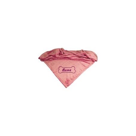 Schecker - Bestickte Mikrofaserdecke Premium [Altrosa - Knochen mit Name]
