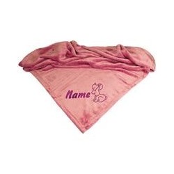 Schecker - Bestickte Mikrofaserdecke Premium [Altrosa - Hund mit Name]