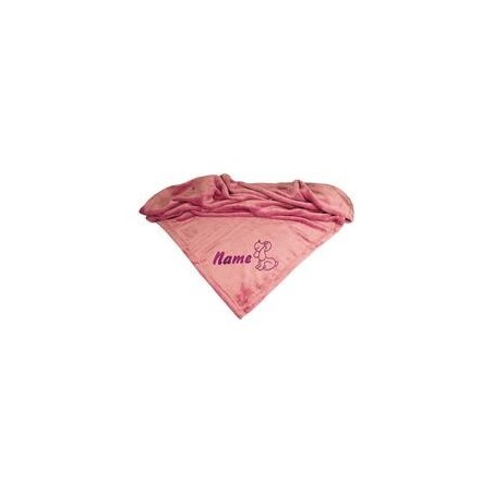 Schecker - Bestickte Mikrofaserdecke Premium [Altrosa - Hund mit Name]