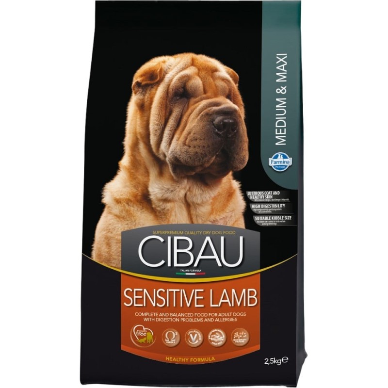 FARMINA Cibau Sensitive Lamb MEDIUM/MAXI Hundefutter für Hunde mit empfindlicher Verdauung mit Lammfleisch 2,5 kg