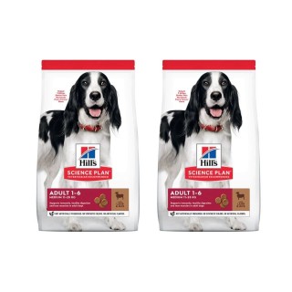 HILL'S Science Plan Canine Adult Medium Lamb &amp, Rice Hundefutter mittlerer Rassen Lamm &amp, Reis 36 kg (2x18 kg)
