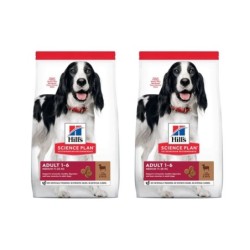 HILL'S Science Plan Canine Adult Medium Lamb &amp, Rice Hundefutter mittlerer Rassen Lamm &amp, Reis 36 kg (2x18 kg)