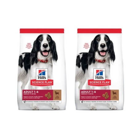 HILL'S Science Plan Canine Adult Medium Lamb &amp, Rice Hundefutter mittlerer Rassen Lamm &amp, Reis 36 kg (2x18 kg)