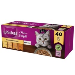 WHISKAS Adult 40x85g Poultry Flavours - Katzenfutter in Gelee (Huhn, Ente, Geflügel, Pute)