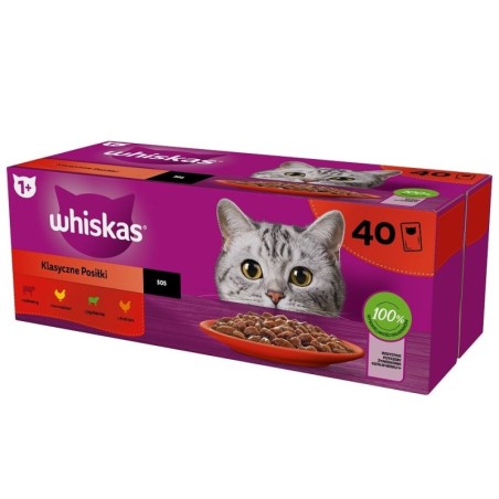 WHISKAS Classic Meals Nassvollnahrung für ausgewachsene Katzen in Sauce 40x85 g