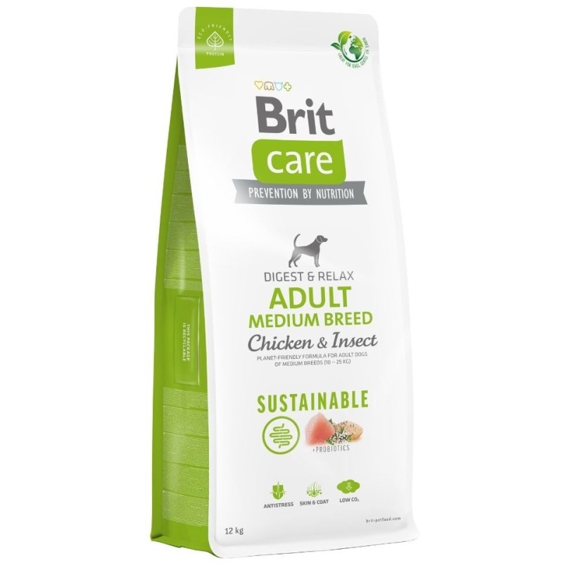 BRIT Care Sustainable Adult Medium Breed mit Huhn und Insekten 12 kg