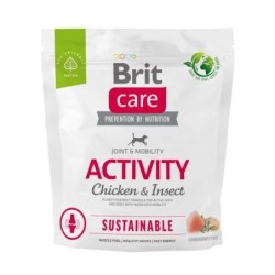 BRIT CARE Dog Sustainable Activity chicken insekt für aktive erwachsene Hunde mit Huhn und Insekten 1kg