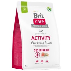 BRIT CARE Dog Sustainable Activity chicken insekt für aktive erwachsene Hunde mit Huhn und Insekten 3 kg