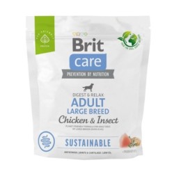 BRIT CARE Sustainable Adult Large breed chicken insekt für ausgewachsene Hunde großer Rassen mit Huhn und Insekten 1kg