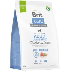 BRIT CARE Sustainable Adult Large breed chicken insekt für ausgewachsene Hunde großer Rassen mit Huhn und Insekten 3 kg
