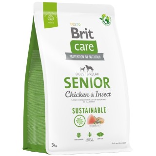 BRIT CARE Sustainable Senior chicken insekt für ältere Hunde mit Huhn und Insekten 3 kg
