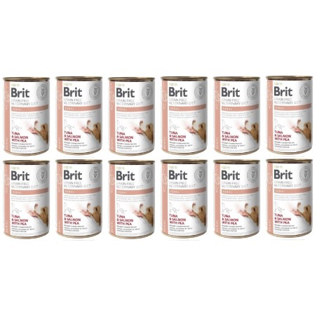 BRIT Veterinary Diet Renal Tuna&amp,Salmon&amp,Pea Nierenfutter für Hunde 12x400g