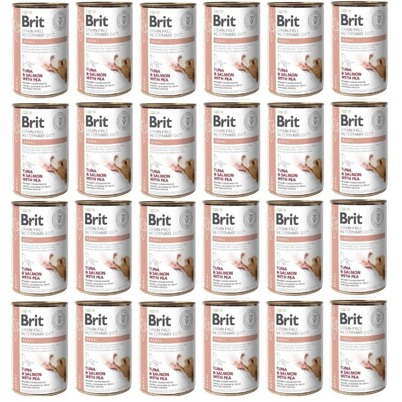 BRIT Veterinary Diet Renal Tuna&amp,Salmon&amp,Pea Nierenfutter für Hunde 24x400g
