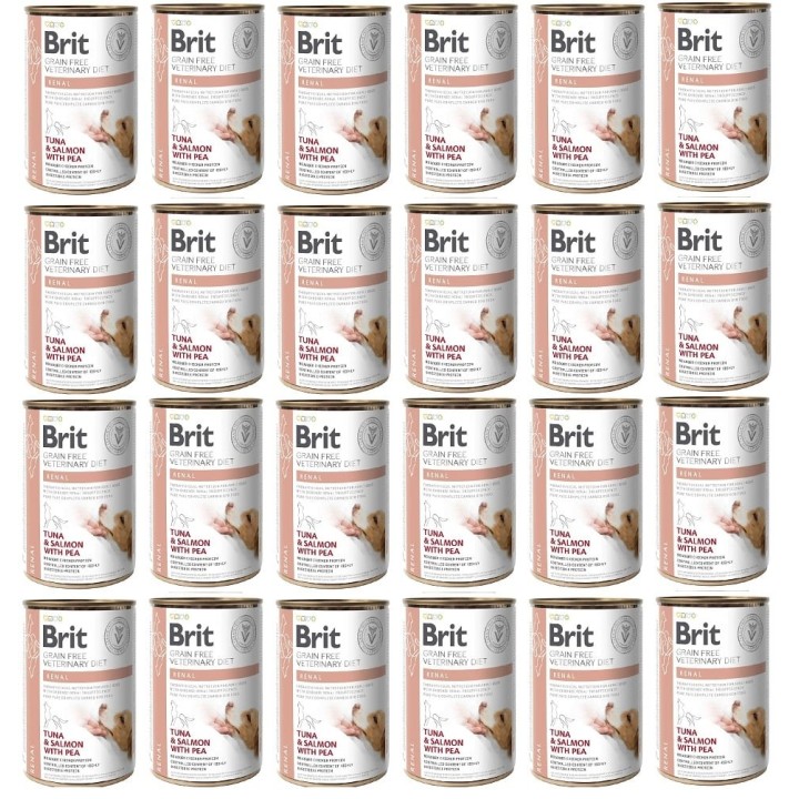 BRIT Veterinary Diet Renal Tuna&amp,Salmon&amp,Pea Nierenfutter für Hunde 24x400g