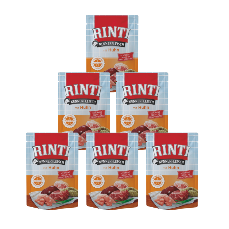RINTI Kennerfleisch Chicken Huhn Frischebeutel 400 g 5+1 GRATIS