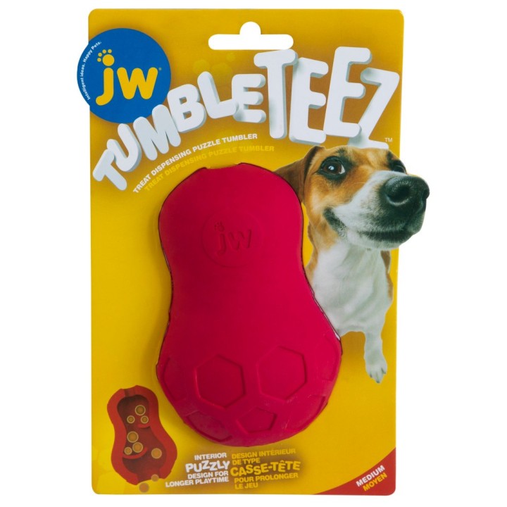 JW Tumble Teez Treat Toy - Größe M (Ø 6,5 ), rot