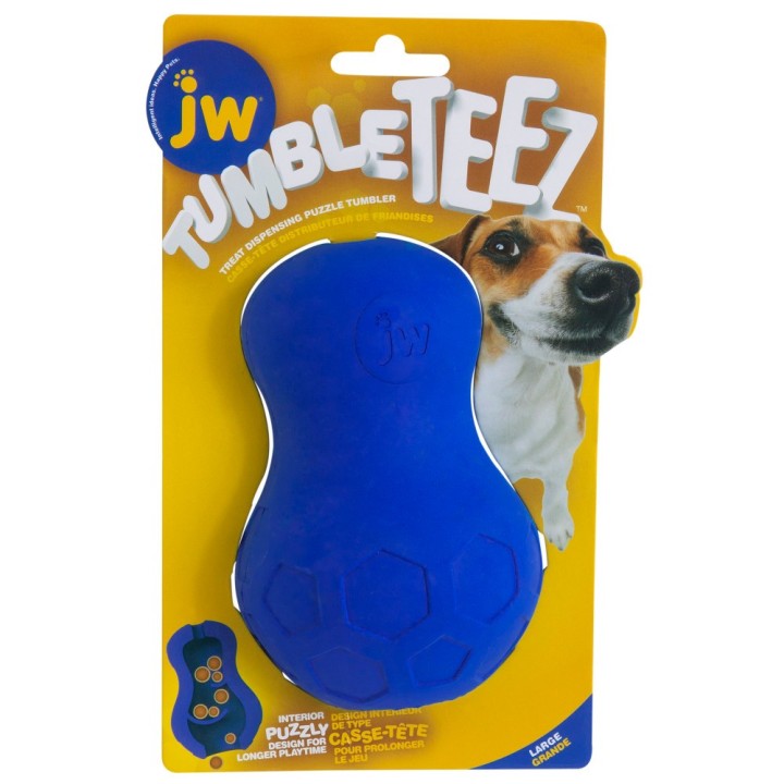 JW Tumble Teez Treat Toy - Größe L (Ø 8cm), blau