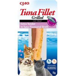 INABA Tuna fillet extra tender in tuna broth 15g extra feines Thunfischfilet in Thunfischbrühe für Katzen mit Thunfischgeschm