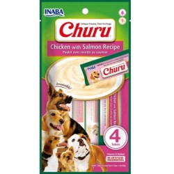 INABA Churu Chicken with salmon 4x14g Huhn mit Lachs für Hunde