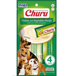 INABA Churu Chicken with vegetables 4x14g Huhn mit Gemüse für Hunde