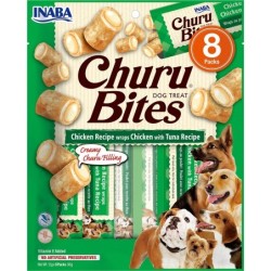 INABA Churu Bite Chicken 8x12g Wrap mit Huhn und Thunfisch für Hunde