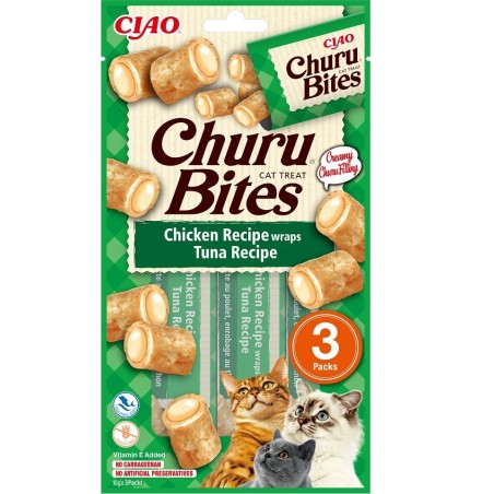 INABA Churu Bites Chicken tuna wrap 3x10g Thunfisch-Wickel für Ihre Katze