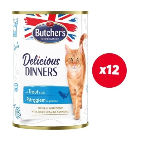 BUTCHER'S Delicious Dinners Nassfutter mit Forelle in Gelee 12x400g