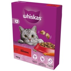 WHISKAS Adult 300g: Trockenfutter für adulte Katzen mit leckerem Rindfleisch