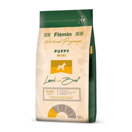 FITMIN Dog Mini Puppy Lamb&amp,Beef 12 kg für Welpen kleiner Rassen