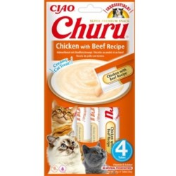 INABA Churu Chicken with beef 4x14g Huhn mit Rindfleisch für die Katze
