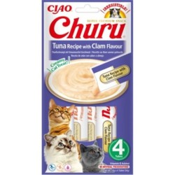 INABA Churu Tuna with clam flavour 4x14g Thunfisch mit Muscheln für die Katze