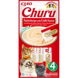 INABA Churu Tuna with crab flavour 4x14g Thunfisch mit Krabben für Katzen