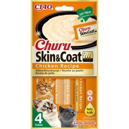 INABA Churu Skin&amp,Coat 4x14g mit Huhn für Katzen