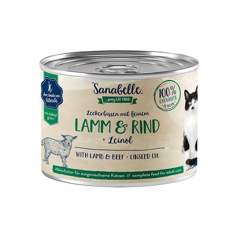 SANABELLE Lamm &amp, Rind 195 g Nassfutter für ausgewachsene Katzen