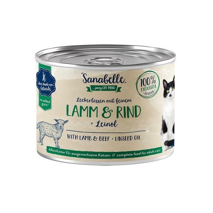 SANABELLE Lamm &amp, Rind 400 g Nassfutter für ausgewachsene Katzen