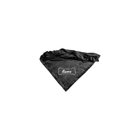 Schecker - Bestickte Mikrofaserdecke Premium [Schwarz - Knochen mit Name]