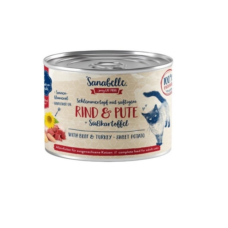 SANABELLE Beef &amp, Turkey 380 g Nassfutter für ausgewachsene Katzen