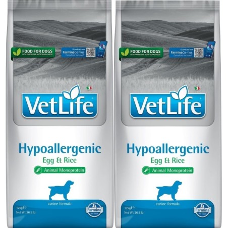 FARMINA Vet Life Hypoallergenic Egg &amp, Rice Hund 12 kg x 2