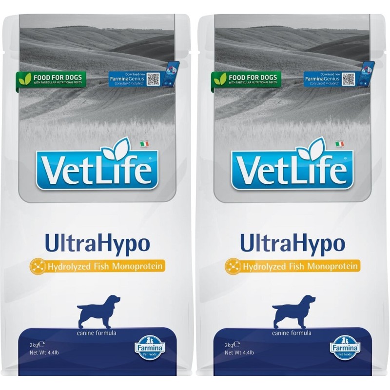 FARMINA Vet Life UltraHypo Hundefutter für Hunde mit Allergien 2 x 2 kg