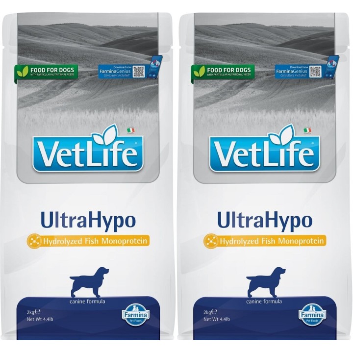 FARMINA Vet Life UltraHypo Hundefutter für Hunde mit Allergien 2 x 2 kg