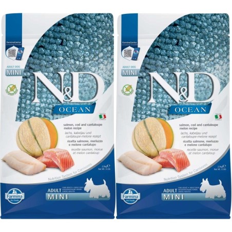 FARMINA N&amp,D Ocean Dog Adult Mini salmon, cod &amp, canatloupe melon 2x2.5 kg