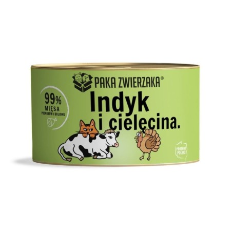 PAKA ZWIERZAKA Nassfutter mit Truthahn und Kalbfleisch für Katzen 200 g