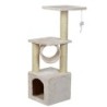 KATIDO Katzenkratzbaum mit Tunnel 92 cm beige