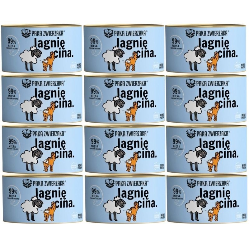 PAKA ZWIERZAKA Lamm-Nassfutter für Katzen 12 x 200 g