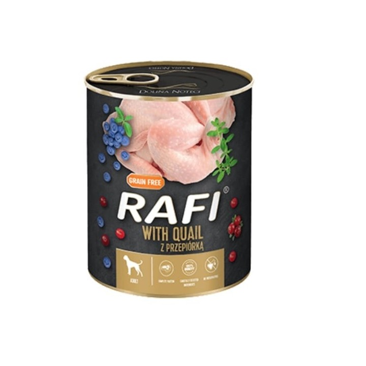 5 x 800 g DOLINA NOTECI RAFI Nassfutter mit Wachtel für Hunde