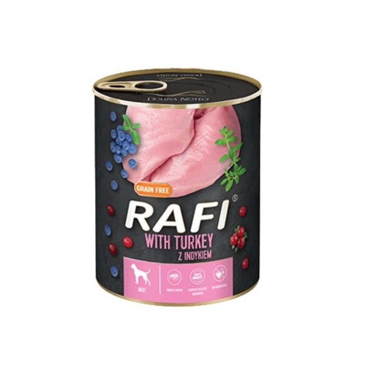 5 x 800 g DOLINA NOTECI RAFI Nassfutter mit Truthahn für Hunde