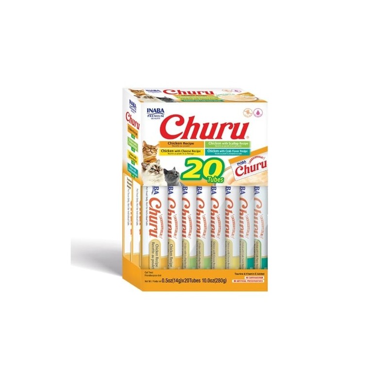 INABA Churu Varieties Chicken Recipe 20x14g cremiges Hühnerleckerli für Katzen