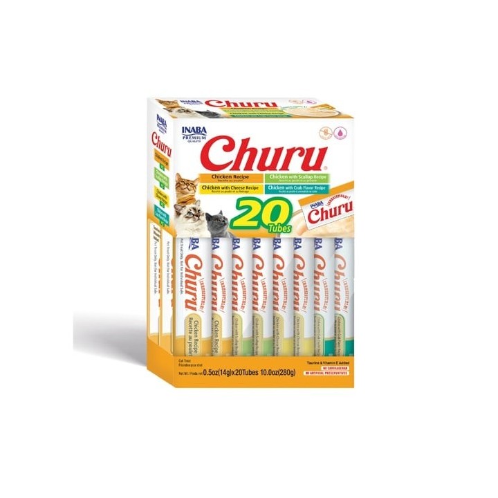 INABA Churu Varieties Chicken Recipe 20x14g cremiges Hühnerleckerli für Katzen